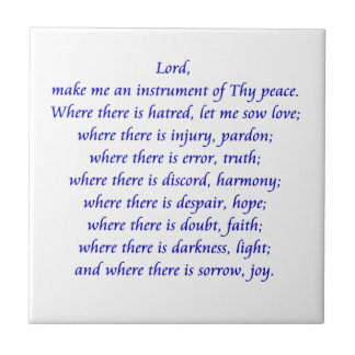 The Saint Francis Prayer Ceramic Tile