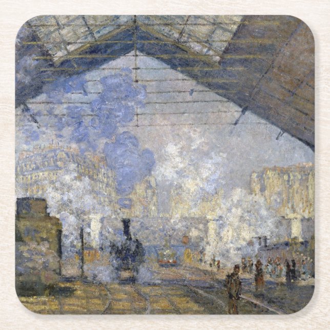 The Saint-Lazare Station, Monet Square Paper Coaster (Front)