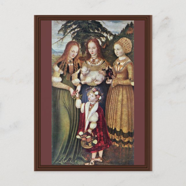 The Saints Agnes And Dorothy Kunigunde By Cranach Postcard (Front)