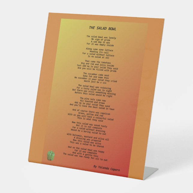 The Salad Bowl Pedestal Sign (Front)