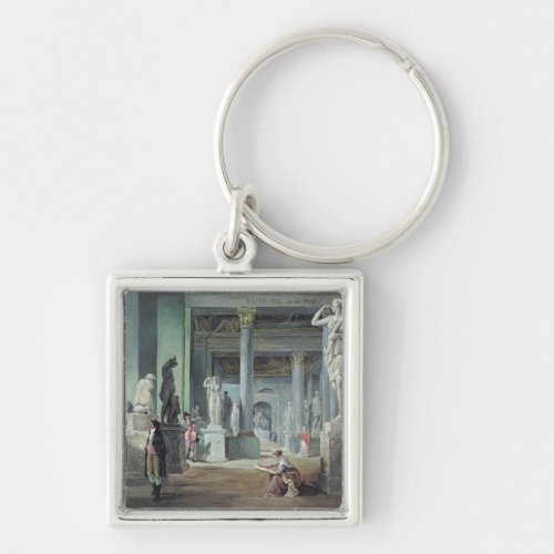The Salle des Saisons at the Louvre c 1802 Keychain