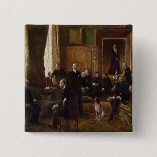 The Salon of the Countess Potocka, 1887 Button (Front)