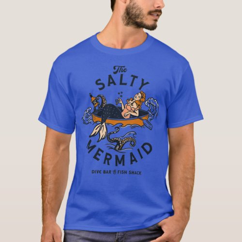 The Salty Mermaid Dive Bar amp Fish Shack Cool Ret T_Shirt