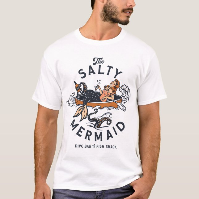 The Salty Mermaid Dive Bar & Fish Shack Hoodie T-Shirt (Front)