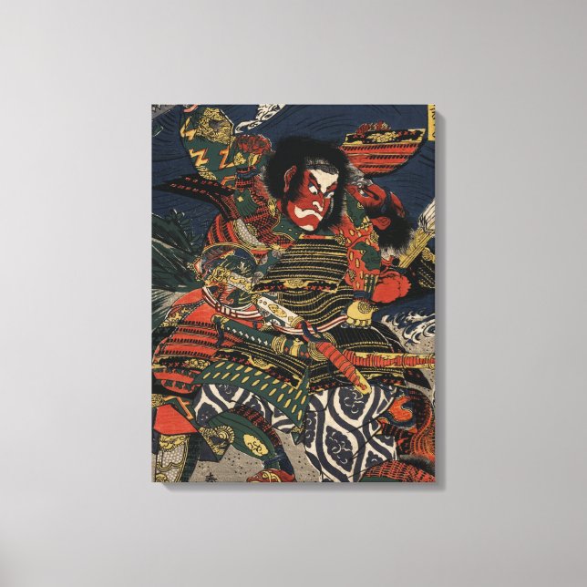 The samurai warriors Tadanori and Noritsune Canvas Print (Front)