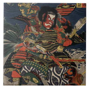 The samurai warriors Tadanori and Noritsune Ceramic Tile