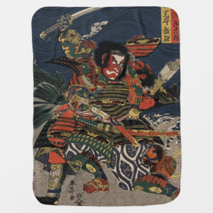 The samurai warriors Tadanori and Noritsune Swaddle Blanket