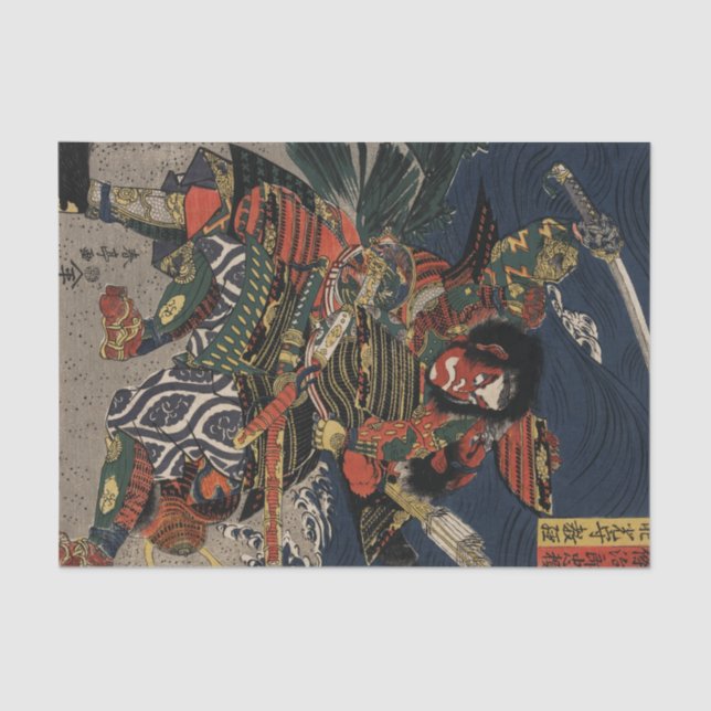 The samurai warriors Tadanori and Noritsune Tissue Paper (Front)