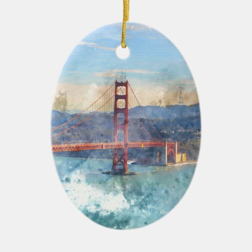 The San Francisco Golden Gate Bridge in California Ceramic Ornament