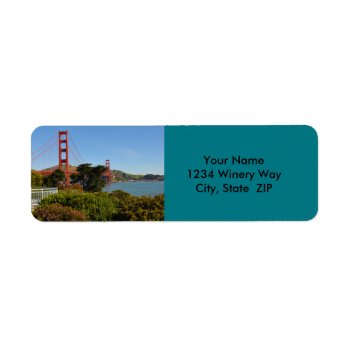 The San Francisco Golden Gate Bridge In California Label by bbourdages at Zazzle