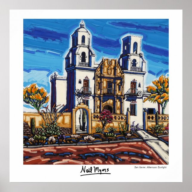 The San Xavier Afternoon Sunlight Poster (Front)