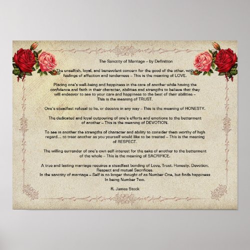 The Sanctity of Marriage _ by Definition Poster