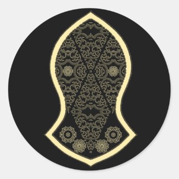 The Sandal Of The Prophet (golden) Classic Round Sticker by HennaHarmony at Zazzle