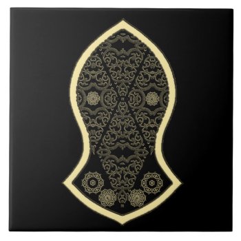 The Sandal Of The Prophet (golden) Tile by HennaHarmony at Zazzle
