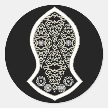 The Sandal Of The Prophet (white) Classic Round Sticker by HennaHarmony at Zazzle