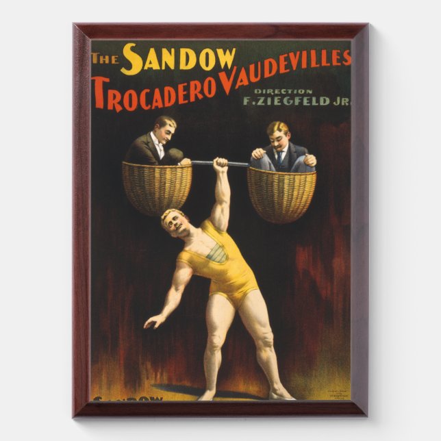 The Sandow Eugen Sandow Vaudeville Weightlifter  Award Plaque (Vertical)