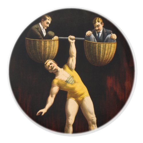 The Sandow Eugen Sandow Vaudeville Weightlifter  Ceramic Knob