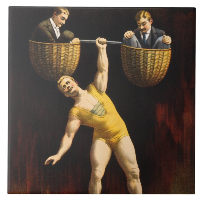 The Sandow Eugen Sandow Vaudeville Weightlifter  Ceramic Tile (Front)