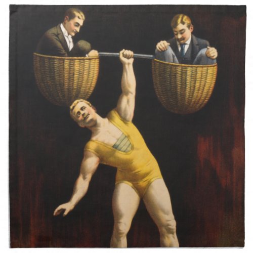 The Sandow Eugen Sandow Vaudeville Weightlifter  Cloth Napkin