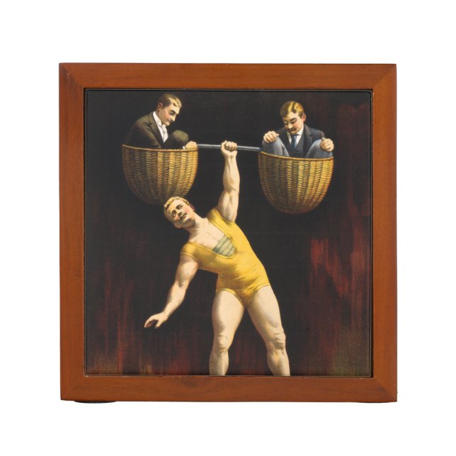The Sandow Eugen Sandow Vaudeville Weightlifter  Desk Organizer (Front)