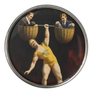 The Sandow Eugen Sandow Vaudeville Weightlifter Golf Ball Marker
