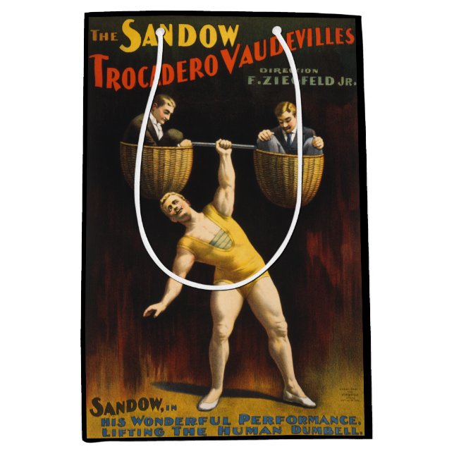 The Sandow Eugen Sandow Vaudeville Weightlifter  Medium Gift Bag (Front)