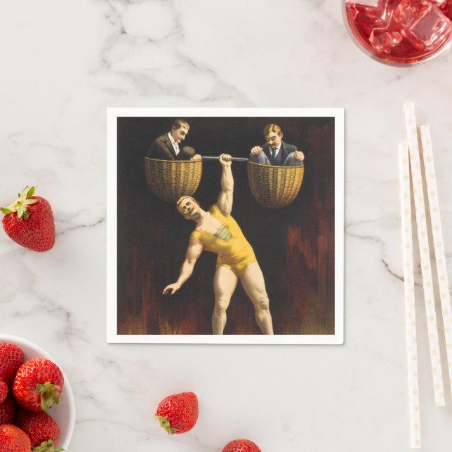 The Sandow Eugen Sandow Vaudeville Weightlifter  Napkins (Insitu)