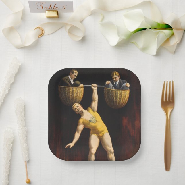 The Sandow Eugen Sandow Vaudeville Weightlifter  Paper Plates (Wedding)