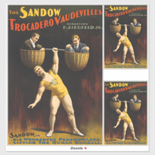 The Sandow Eugen Sandow Vaudeville Weightlifter  Sticker