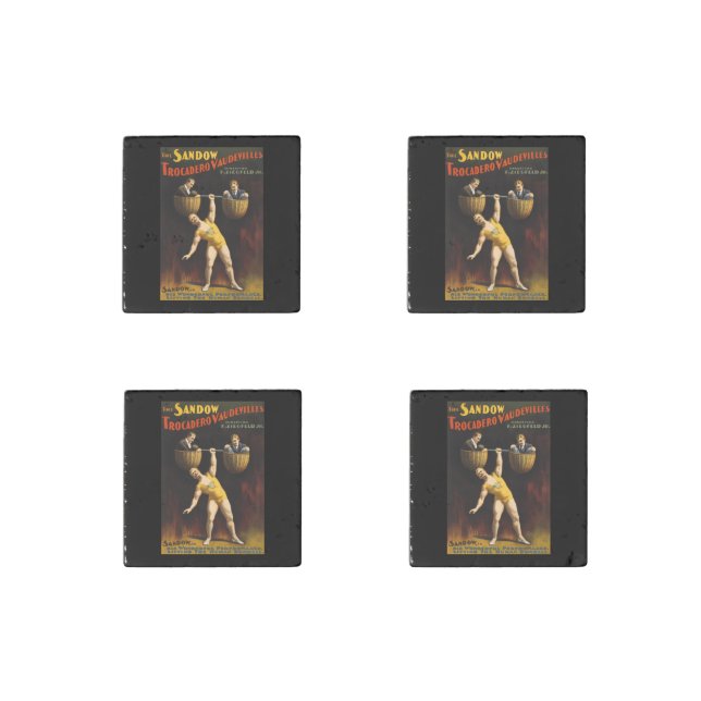 The Sandow Eugen Sandow Vaudeville Weightlifter  Stone Magnet (Front)