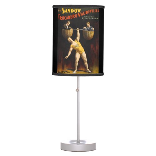 The Sandow Eugen Sandow Vaudeville Weightlifter  Table Lamp