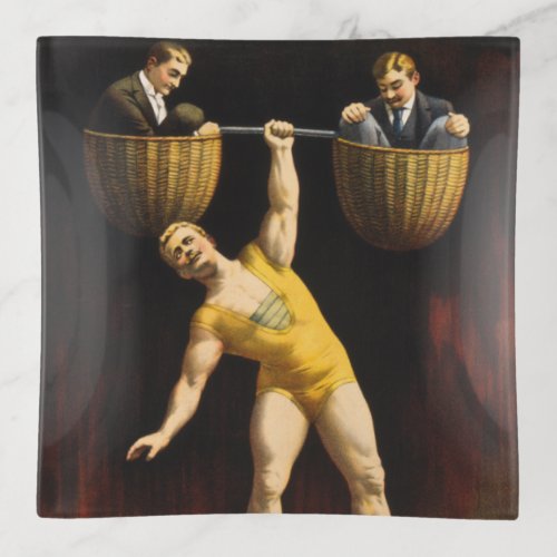 The Sandow Eugen Sandow Vaudeville Weightlifter  Trinket Tray