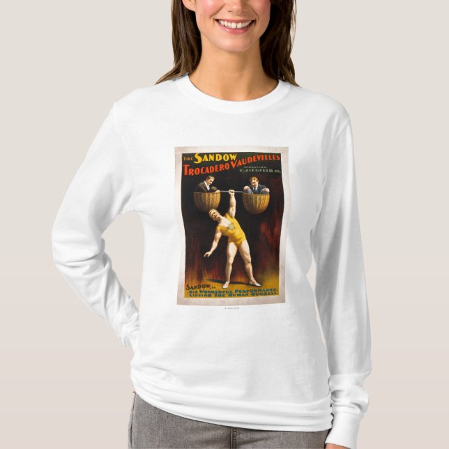 The Sandow Trocadero Vaudevilles Weightlifting T-Shirt (Front)