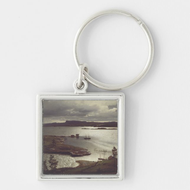 The Sandvik Fiord by Hans Gude Keychain (Front)