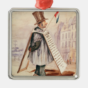 The Sandwich Board Man, Boulevard du Temple, 1839 Metal Ornament