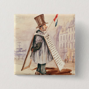 The Sandwich Board Man, Boulevard du Temple, 1839 Pinback Button