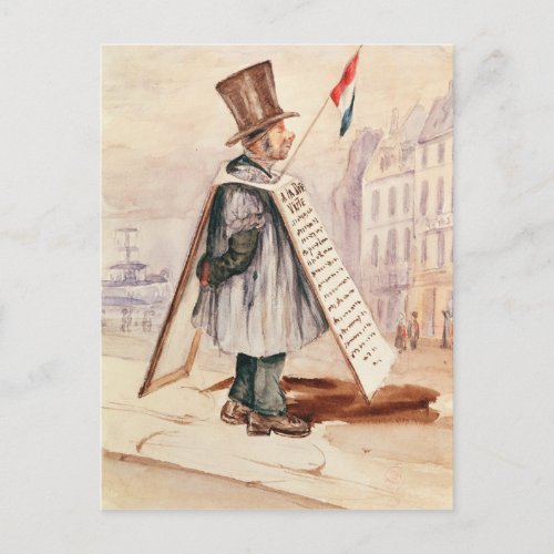 The Sandwich Board Man Boulevard du Temple 1839 Postcard