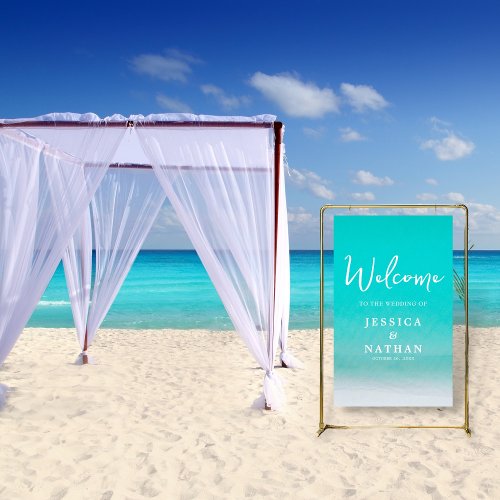 The Sandy Beach I Teal Green I Wedding Welcome Foam Board