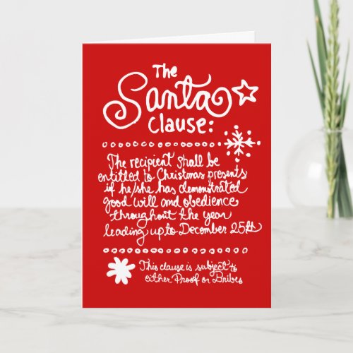 The SANTA Clause Red Holiday Card