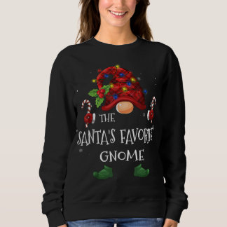 The Santa's Favorite Gnome Buffalo Plaid Christmas Sweatshirt