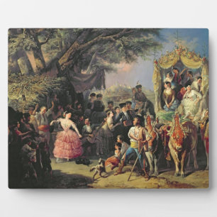 The Santiponce Fair (oil on canvas) Plaque