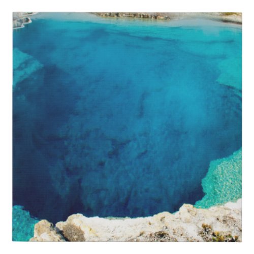 The Sapphire Pool in Yellowstone Faux Canvas Print