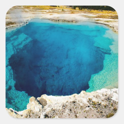 The Sapphire Pool in Yellowstone Square Sticker