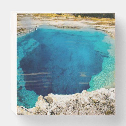 The Sapphire Pool in Yellowstone Wooden Box Sign