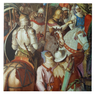 The Saracen Army outside Paris, 730-32 AD Ceramic Tile