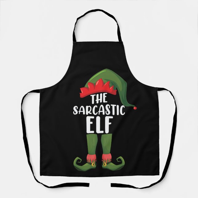 The Sarcastic Elf Family Matching Group Christmas  Apron (Front)