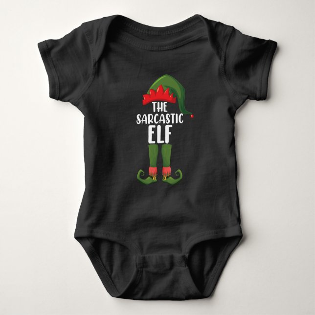 The Sarcastic Elf Family Matching Group Christmas  Baby Bodysuit (Front)