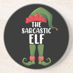 The Sarcastic Elf Family Matching Group Christmas  Coaster
