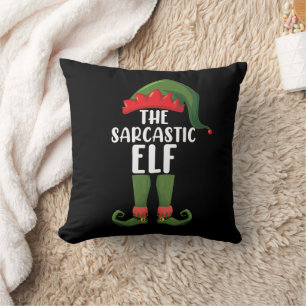 The Sarcastic Elf Family Matching Group Christmas Throw Pillow