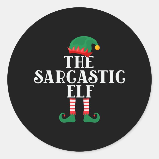 The Sarcastic Elf Funny Christmas Classic Round Sticker (Front)